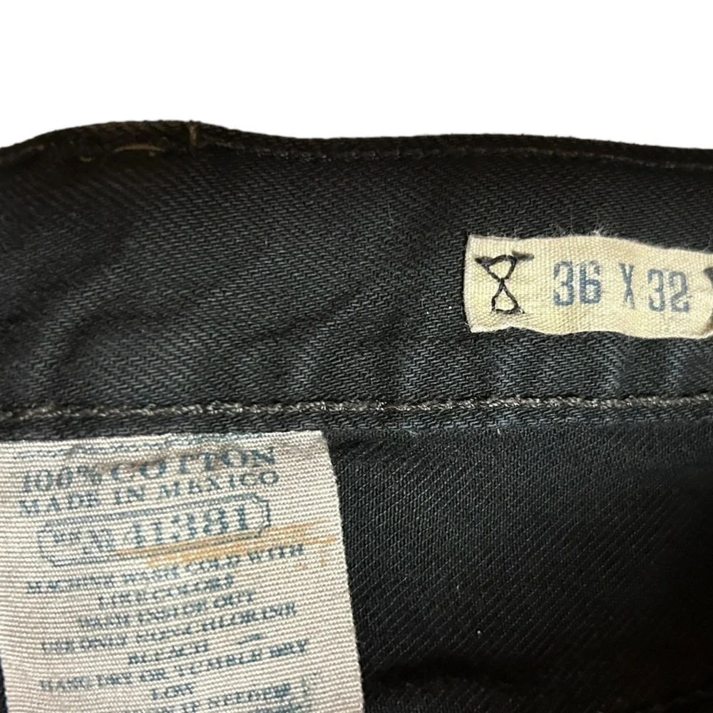 RALPH LAUREN POLO Black Jeans SZ 36x32 Vintage Dry Goods Embroidered Equestrian